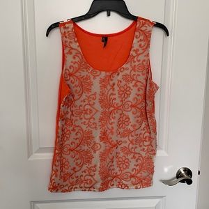 Orange and tan tank top